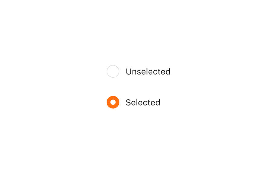 radio group options selection