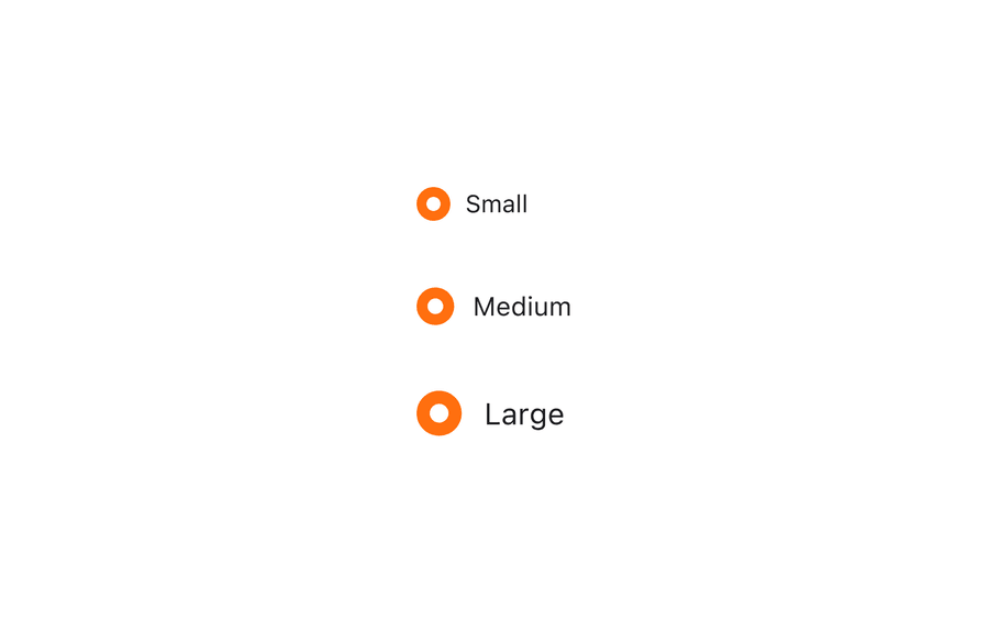 radio group options size