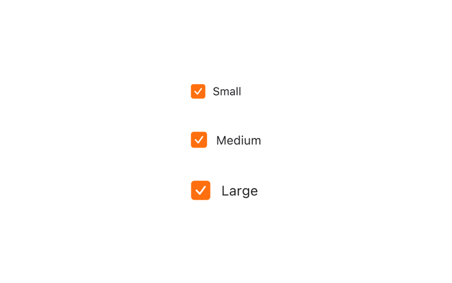 checkbox options size